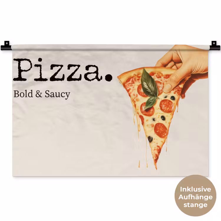 Pizza - Kaas - Pepperoni Wandkleed katoen klein -t3d_DE