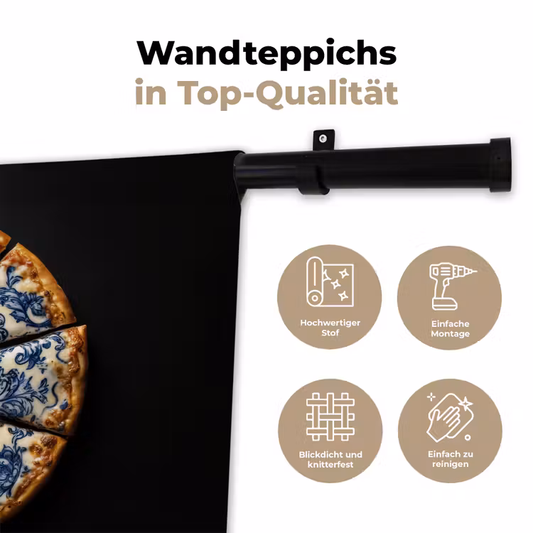 Pizza - Eten - Delftsblauw Wandkleed katoen klein -tsfeer2_DE