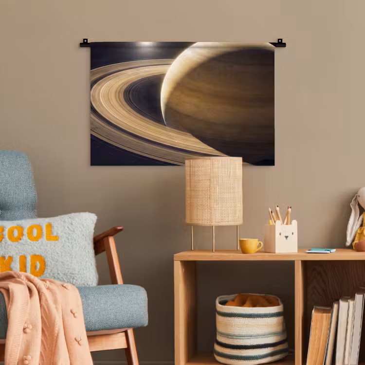 Wandteppich - Planet – Ringe – Weltraum - Planeet - Ringen - Ruimte Wandkleed katoen klein