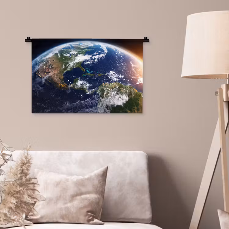 Wandteppich - Planet – Weltraum – Kosmos - Planeet - Ruimte - Kosmos Wandkleed katoen klein