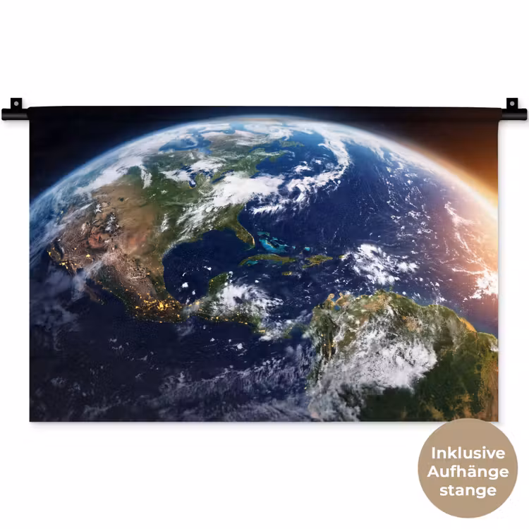 Wandteppich - Planet – Weltraum – Kosmos - Planeet - Ruimte - Kosmos Wandkleed katoen klein