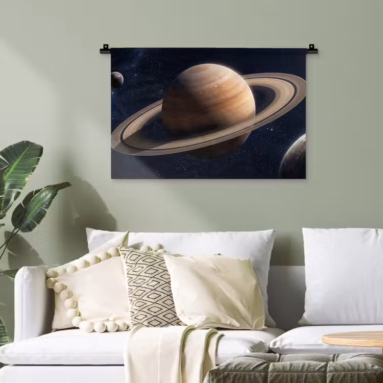 Planeten - Saturnus - Ruimte Wandkleed katoen klein -sfeer7