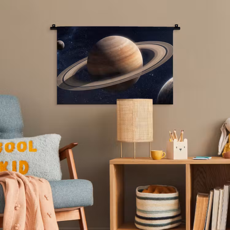 Planeten - Saturnus - Ruimte Wandkleed katoen klein -wsfeer4_kind