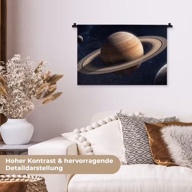 Planeten - Saturnus - Ruimte Wandkleed katoen klein -tsfeer1_DE