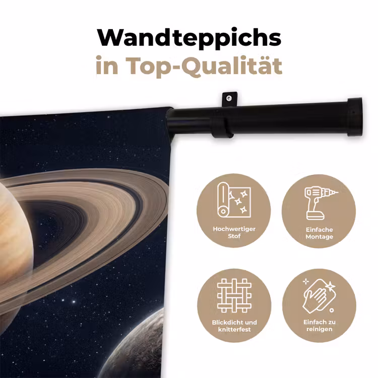 Planeten - Saturnus - Ruimte Wandkleed katoen klein -tsfeer2_DE