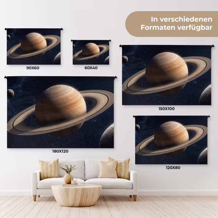 Planeten - Saturnus - Ruimte Wandkleed katoen klein -tsfeer8_DE