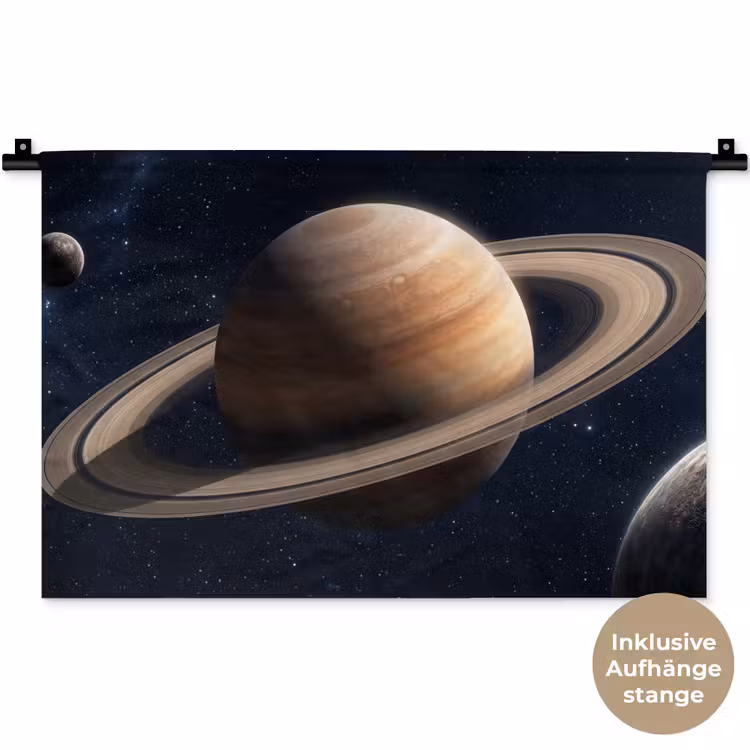 Planeten - Saturnus - Ruimte Wandkleed katoen klein -t3d_DE