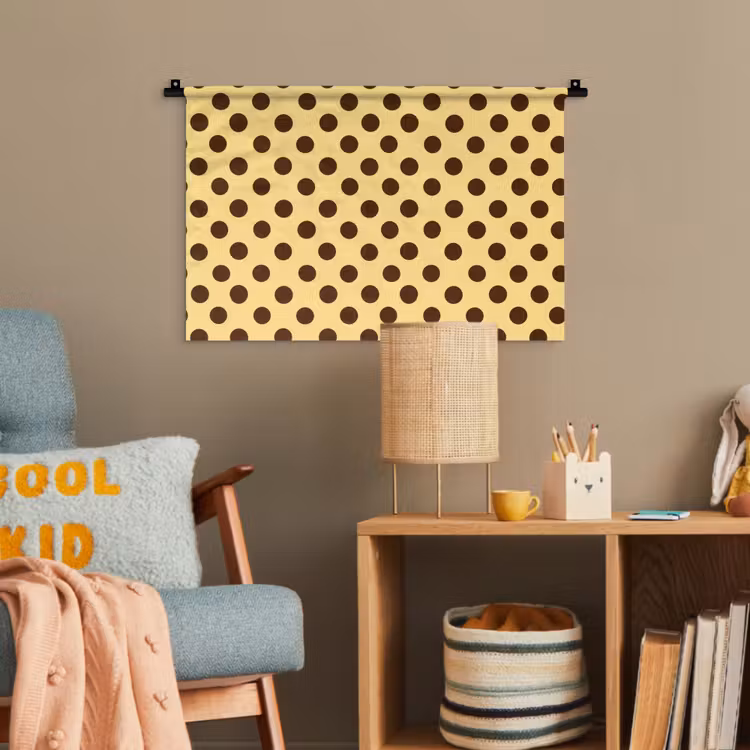 Polka Dot - Stippen - Retro - Geel - Bruin Wandkleed katoen klein 269 -wsfeer4_kind
