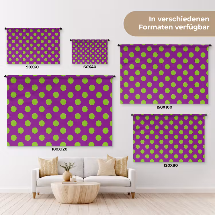 Stippen - Klassiek - Groen Wandkleed katoen klein 269 -tsfeer8_DE