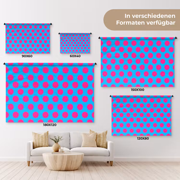 Stippen - Klassiek - Roze Wandkleed katoen klein 269 -tsfeer8_DE
