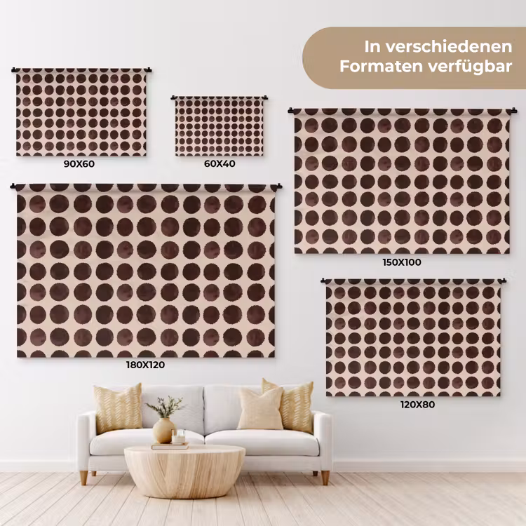 Stippen - Patroon - Bruin Wandkleed katoen klein 269 -tsfeer8_DE