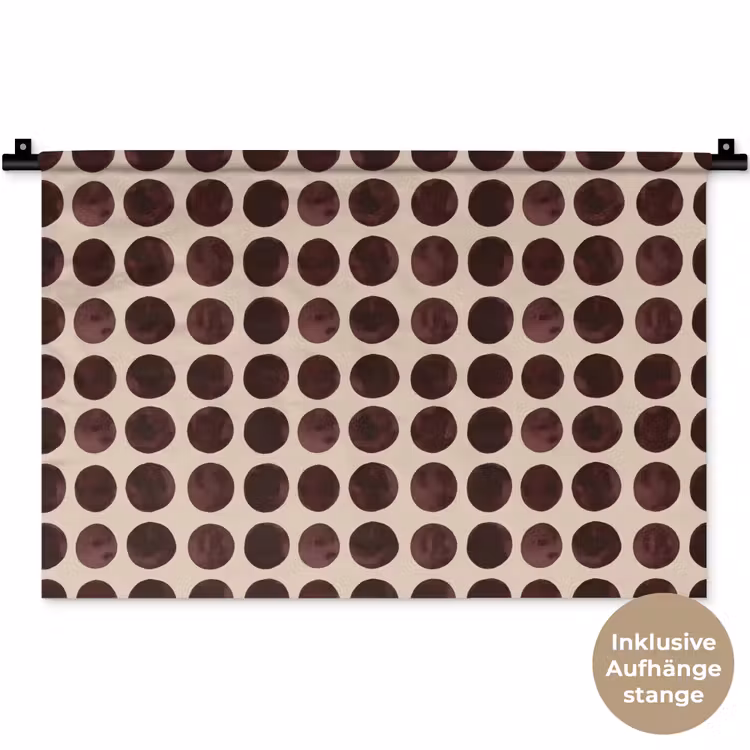 Stippen - Patroon - Bruin Wandkleed katoen klein 269 -t3d_DE