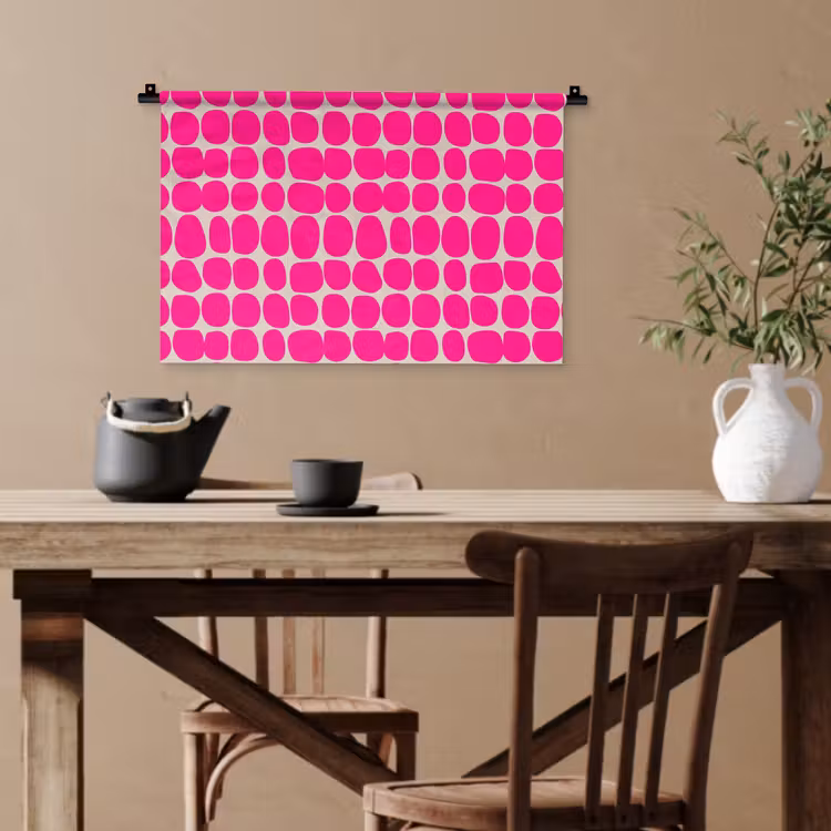 Stippen - Patroon - Roze Wandkleed katoen klein 269 -sfeer6