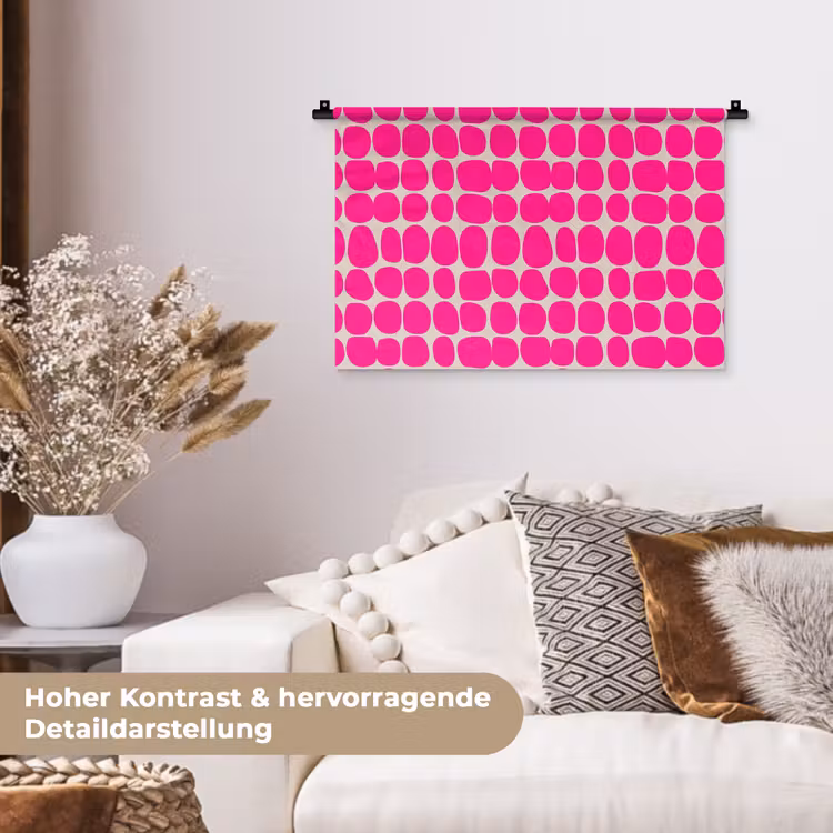 Stippen - Patroon - Roze Wandkleed katoen klein 269 -tsfeer1_DE