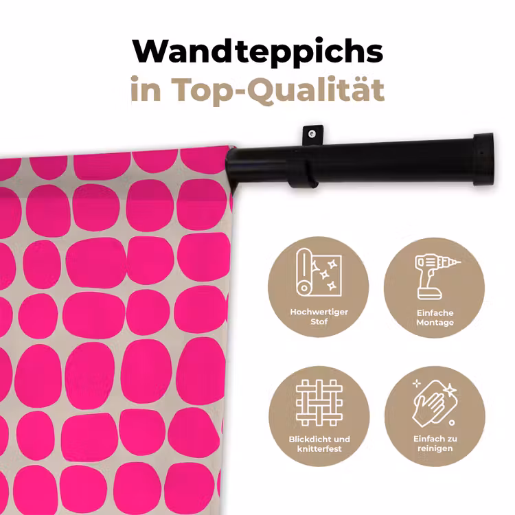 Stippen - Patroon - Roze Wandkleed katoen klein 269 -tsfeer2_DE