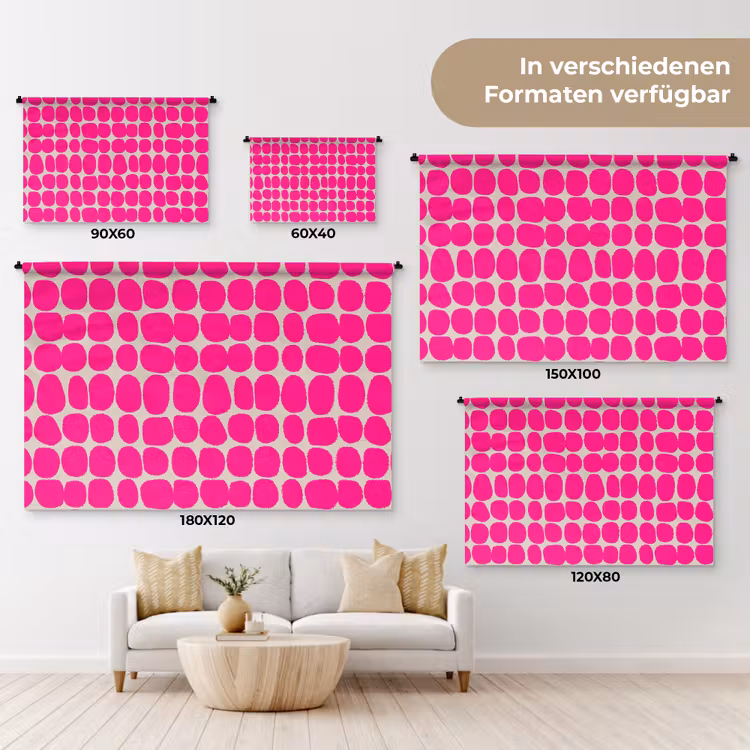 Stippen - Patroon - Roze Wandkleed katoen klein 269 -tsfeer8_DE