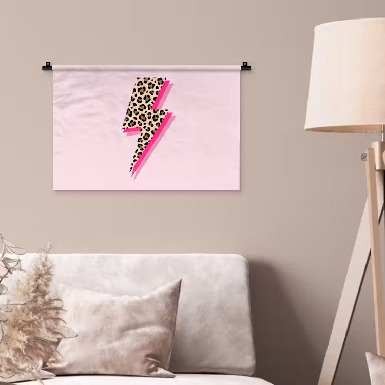 Stippen - Roze - Bliksem Wandkleed katoen klein -sfeer4