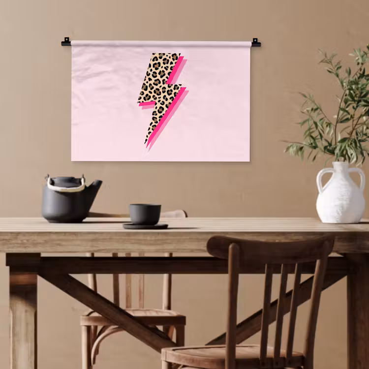 Stippen - Roze - Bliksem Wandkleed katoen klein -sfeer6