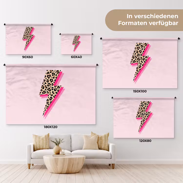 Stippen - Roze - Bliksem Wandkleed katoen klein -tsfeer8_DE