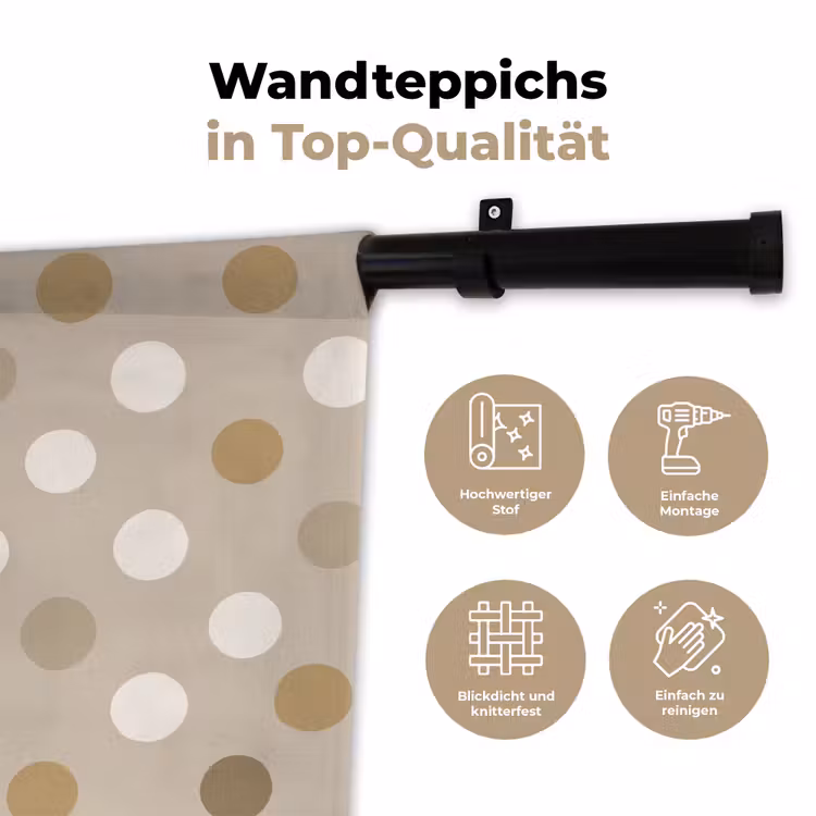 Polka - Dots - Beige Wandkleed katoen klein 269 -tsfeer2_DE