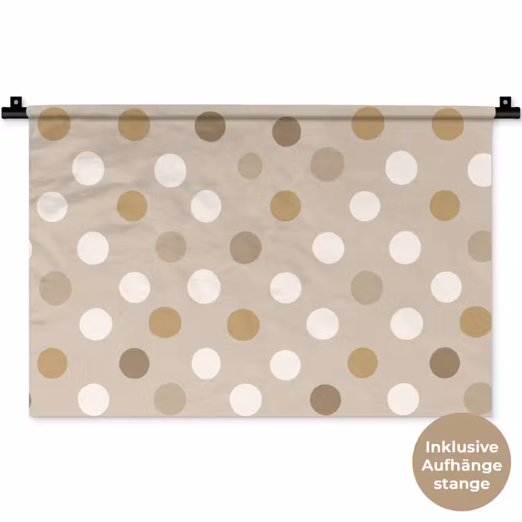Polka - Dots - Beige Wandkleed katoen klein 269 -t3d_DE