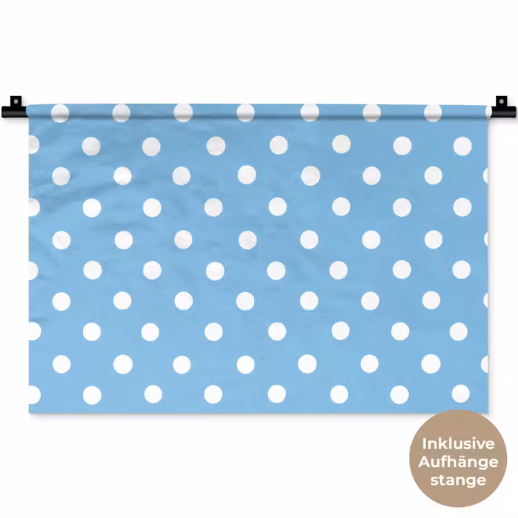 Polka - Dots - Blauw Wandkleed katoen klein 269 -t3d_DE