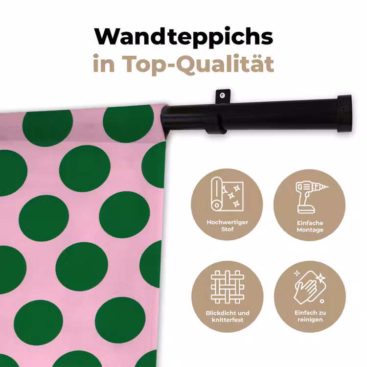 Polkadots - Patroon - Groen Wandkleed katoen klein 269 -tsfeer2_DE
