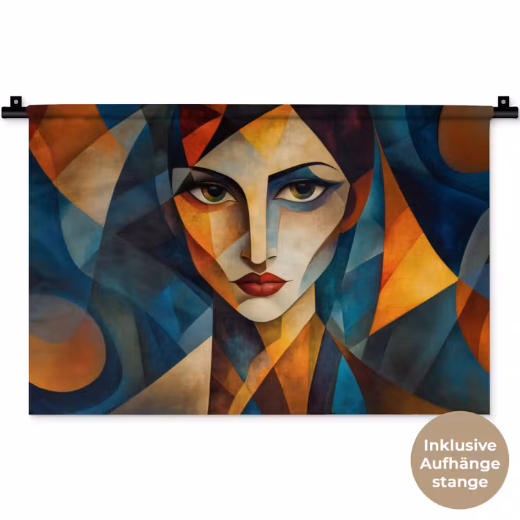 Portret - Abstract - Vormen Wandkleed katoen klein -t3d_DE