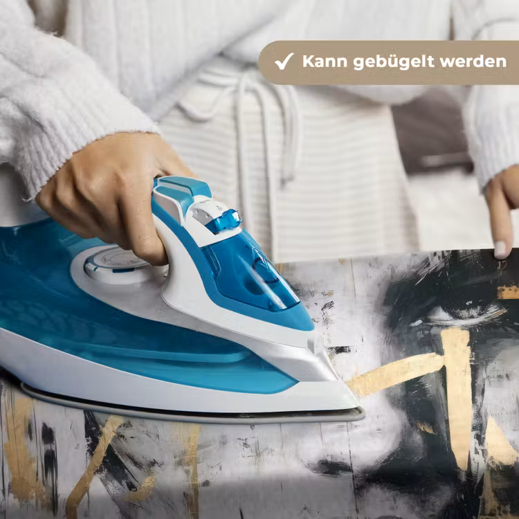 Portret - Vrouw - Penseelstreken - Goud Wandkleed katoen klein -tsfeer9_DE