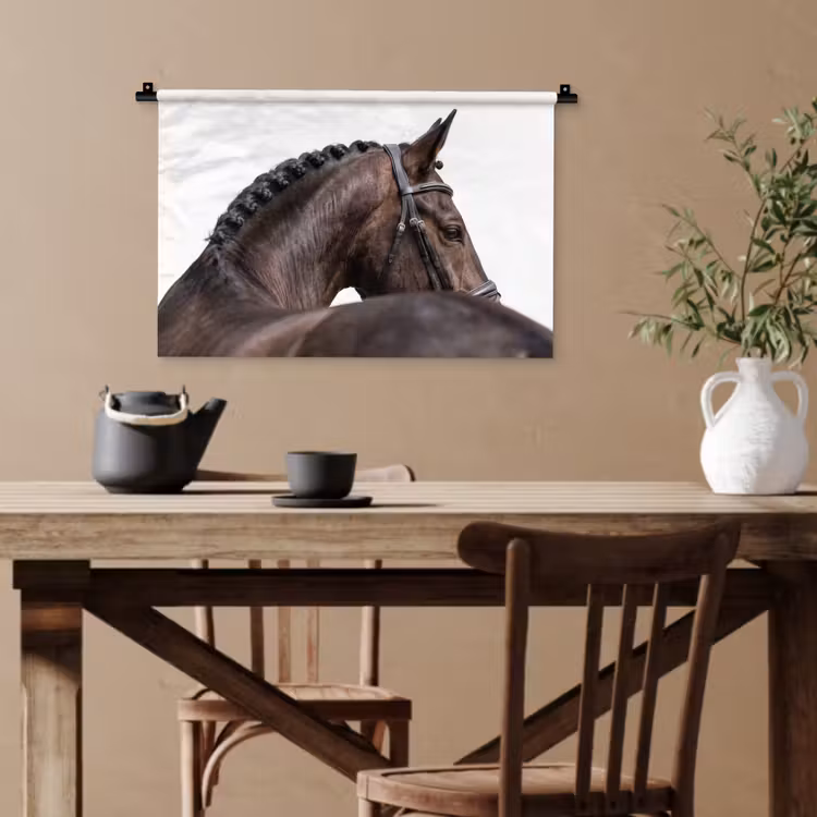 Portret - Paard - Elegant Wandkleed katoen klein -sfeer6