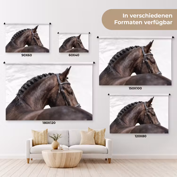 Portret - Paard - Elegant Wandkleed katoen klein -tsfeer8_DE