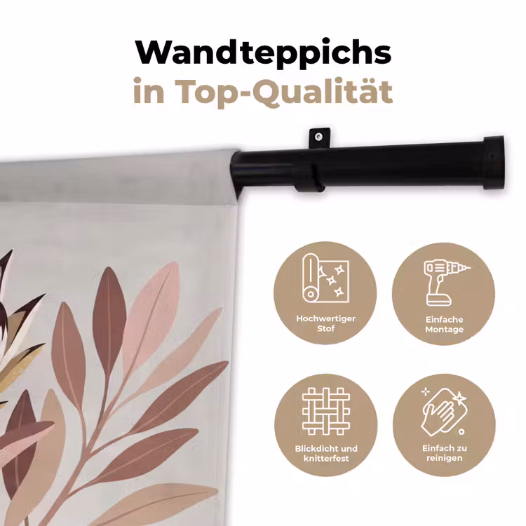 Protea - Bloem - Botanisch - Beige Wandkleed katoen klein -tsfeer2_DE