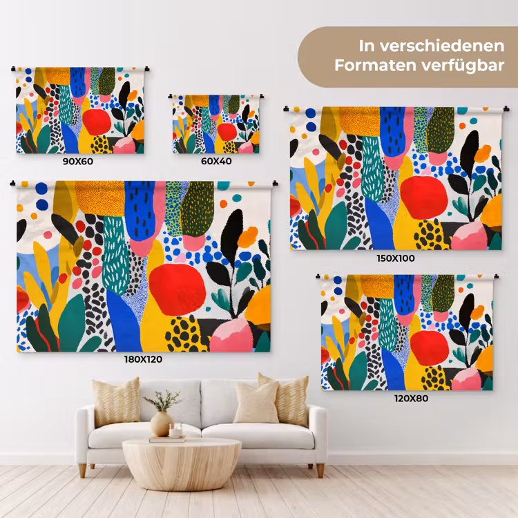 Stippen - Vormen - Modern - Kleuren Wandkleed katoen klein -tsfeer8_DE