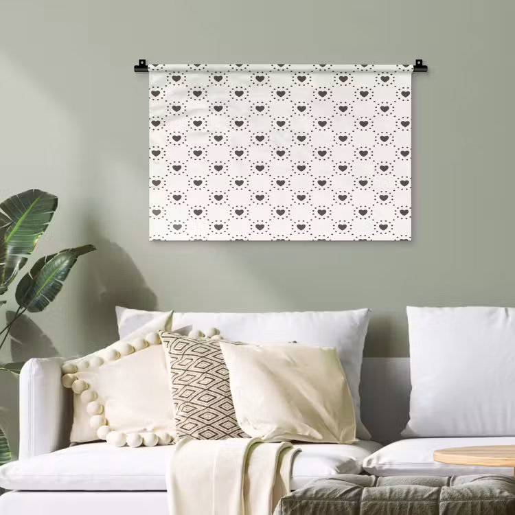 Stippen - Hart - Patroon Wandkleed katoen klein 269 -sfeer7