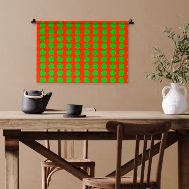 Stippen - Patroon - Groen Wandkleed katoen klein 269 -sfeer6