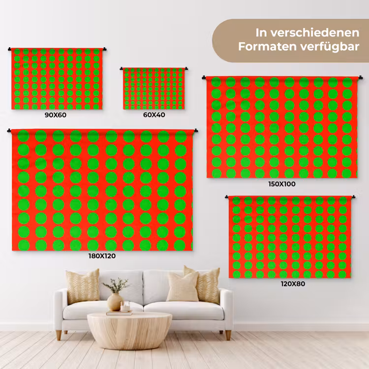Stippen - Patroon - Groen Wandkleed katoen klein 269 -tsfeer8_DE