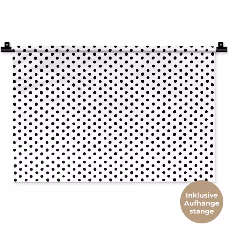 Stippen - Patroon - Zwart - Wit Wandkleed katoen klein 269 -t3d_DE