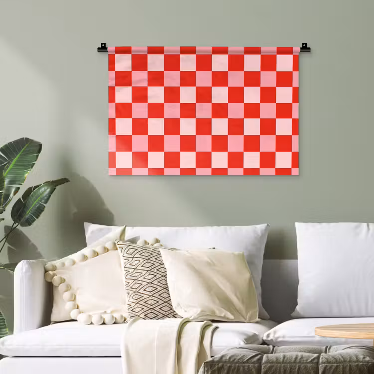 Vierkant - Klassiek - Rood Wandkleed katoen klein 269 -sfeer7