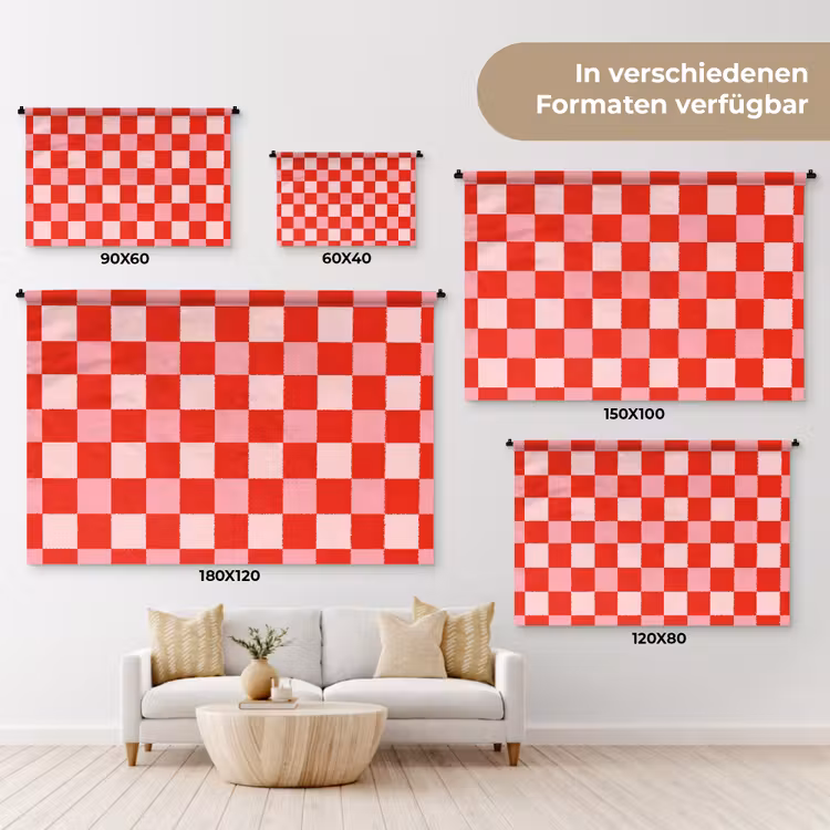 Vierkant - Klassiek - Rood Wandkleed katoen klein 269 -tsfeer8_DE