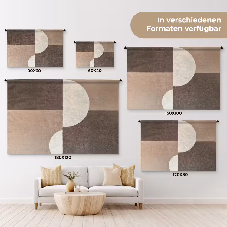 Raster - Halve cirkels - Contrast Wandkleed katoen klein -tsfeer8_DE
