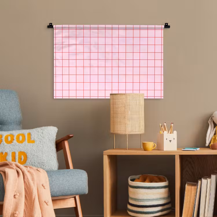 Raster - Patroon - Roze Wandkleed katoen klein 269 -wsfeer4_kind
