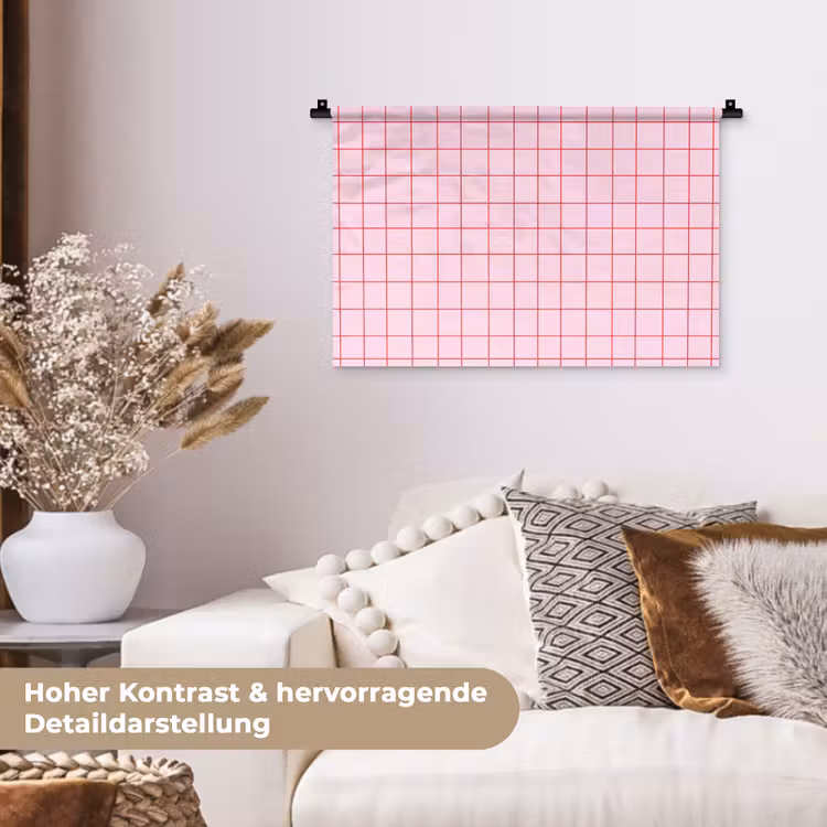 Raster - Patroon - Roze Wandkleed katoen klein 269 -tsfeer1_DE