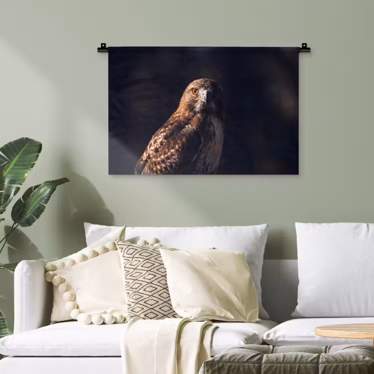 Roofvogel - Buizerd - Bruin Wandkleed katoen klein -sfeer7