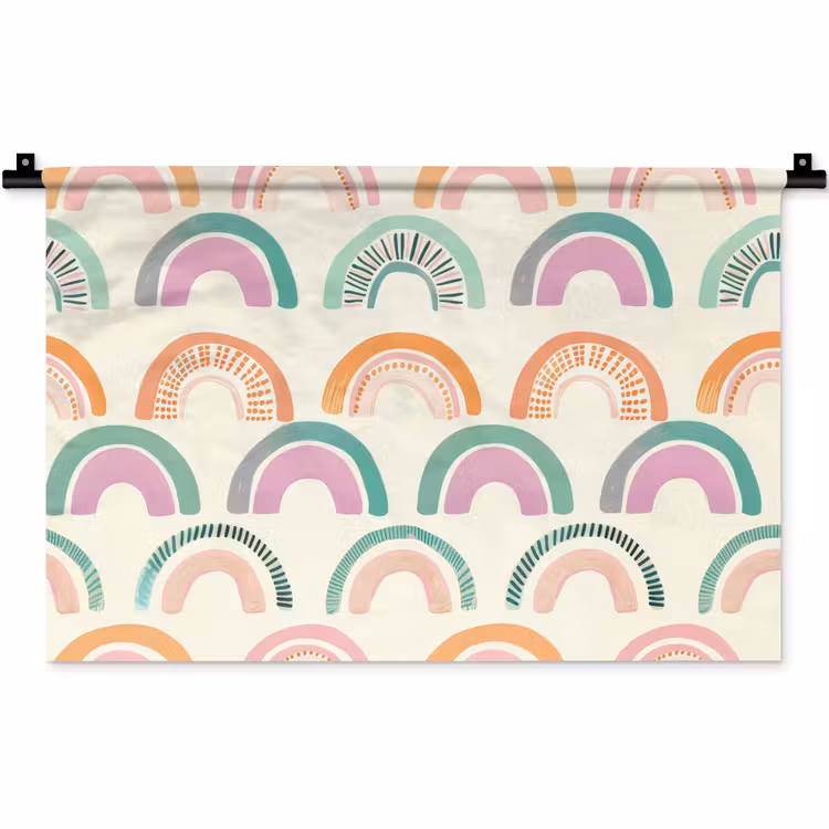 Regenboog - Pastel - Patroon Wandkleed katoen klein -zz3d