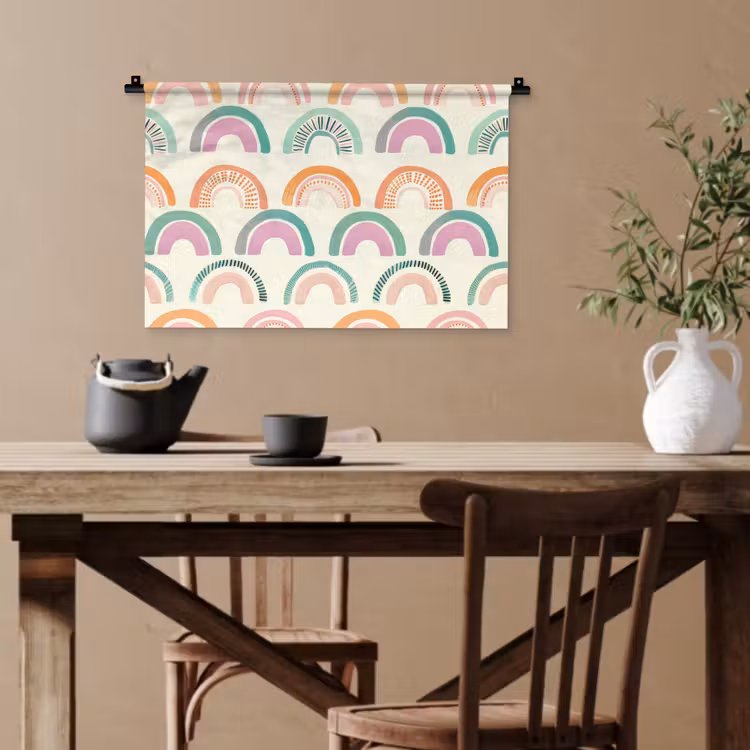Regenboog - Pastel - Patroon Wandkleed katoen klein -sfeer6