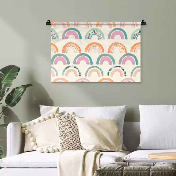 Regenboog - Pastel - Patroon Wandkleed katoen klein -sfeer7