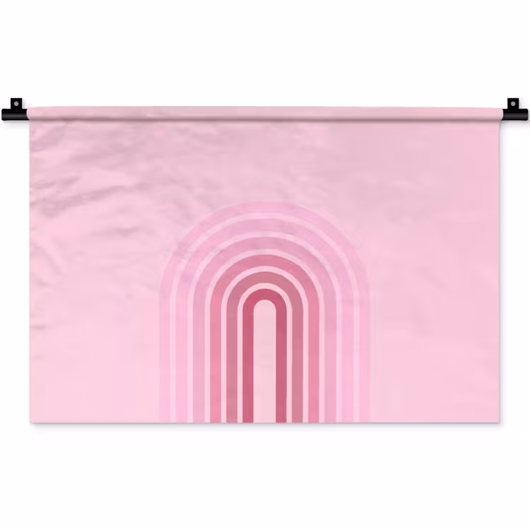 Regenboog - Roze - Abstract - Modern - Minimalistisch Wandkleed katoen klein -zz3d