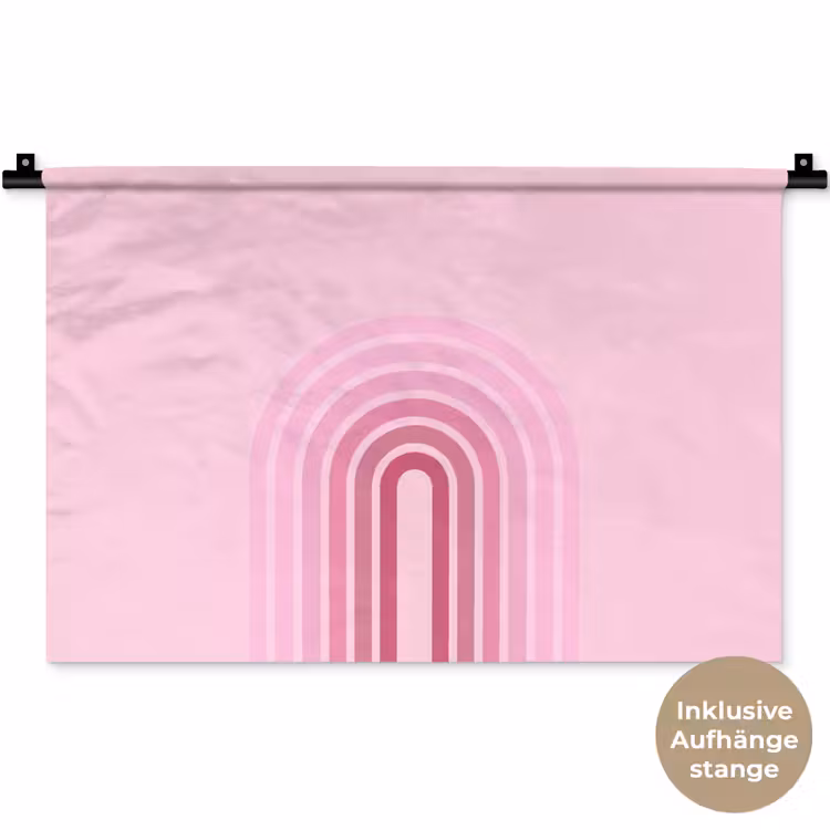 Regenboog - Roze - Abstract - Modern - Minimalistisch Wandkleed katoen klein -t3d_DE