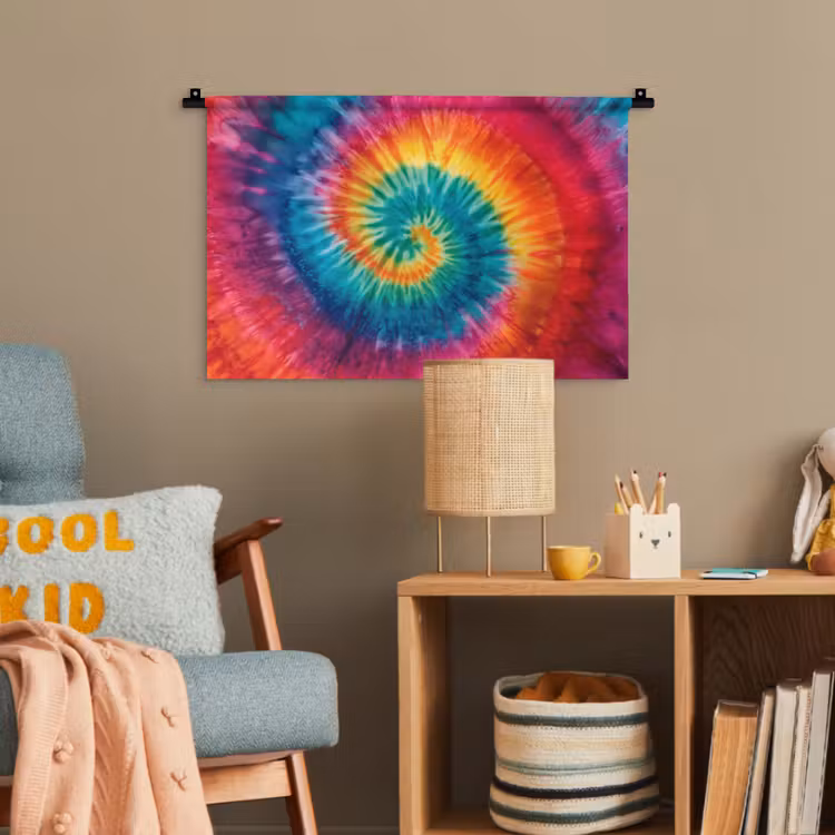 Regenboogkleuren - Tie dye - Wandkleed katoen klein -wsfeer4_kind