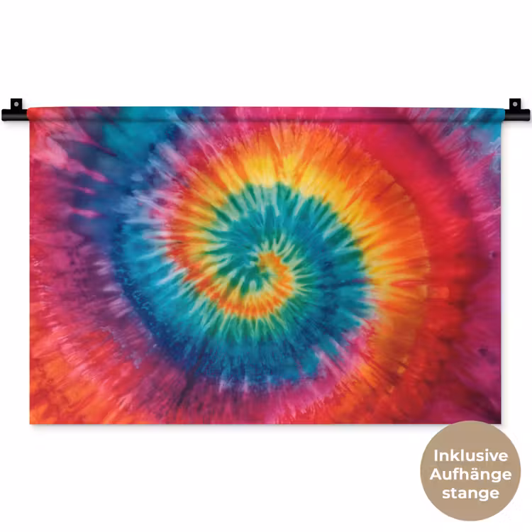Regenboogkleuren - Tie dye - Wandkleed katoen klein -t3d_DE